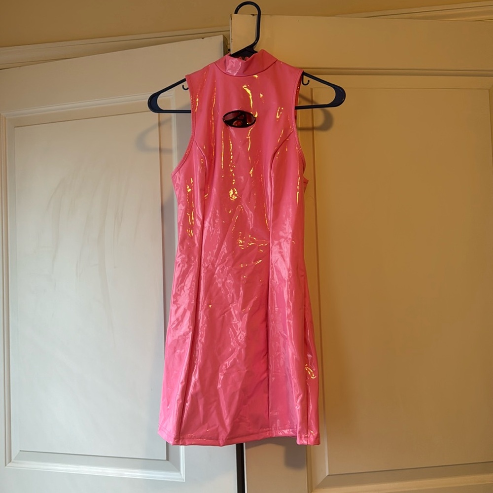 SHEIN Hot Pink Latex Bodycon dress!